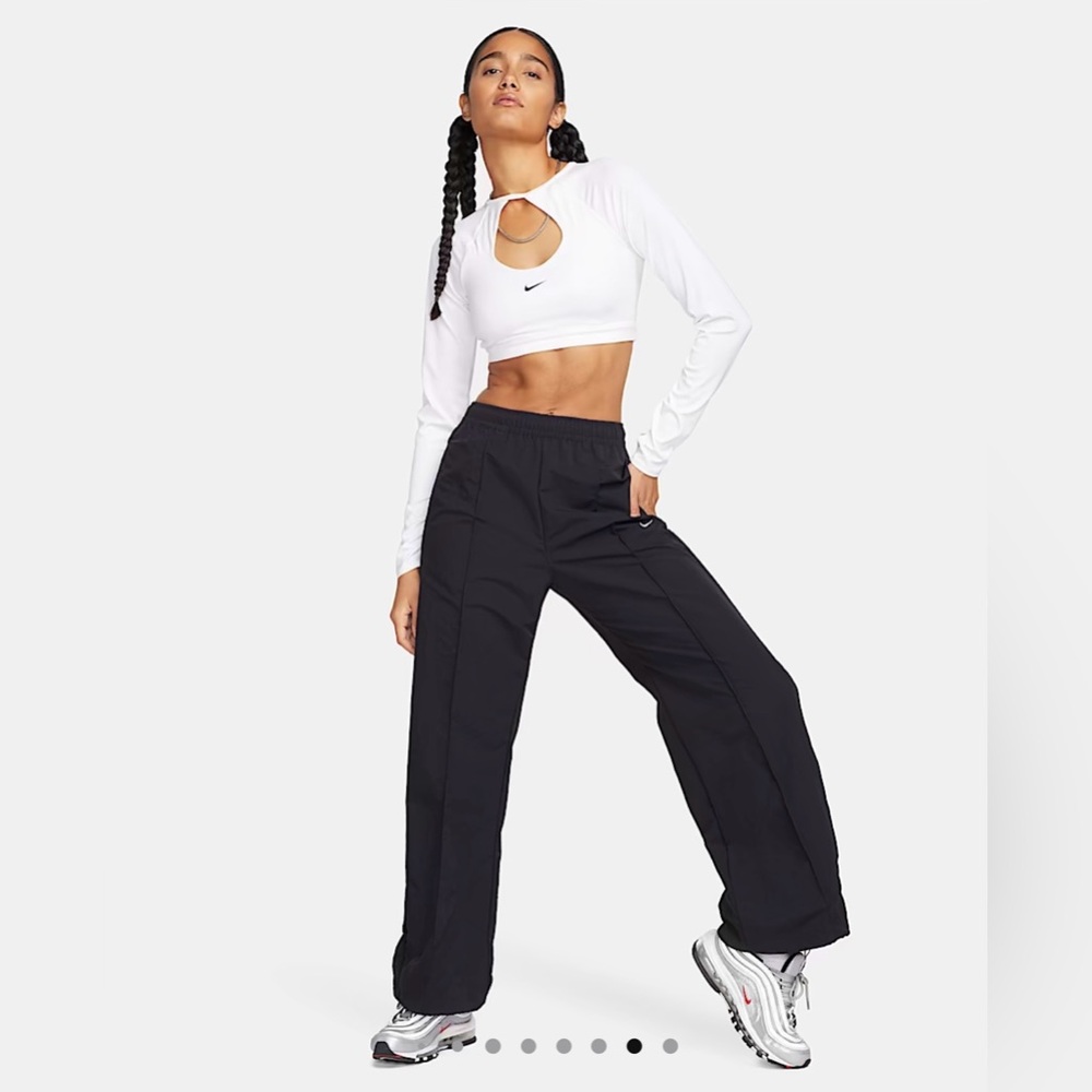 Nike Sportswear Everything Wovens Women's Mid-Rise Open-Hem Pants Black Size L